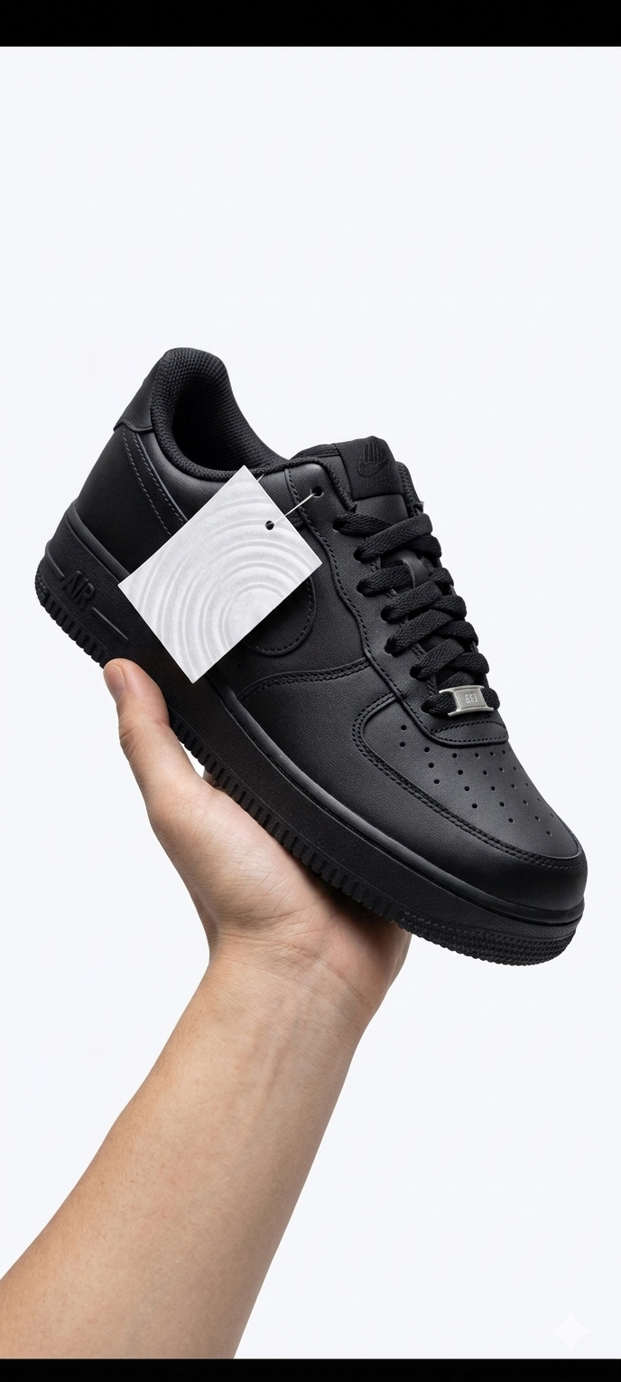 Tenis Urbanas Air Force 1 Negras Total - Clásico