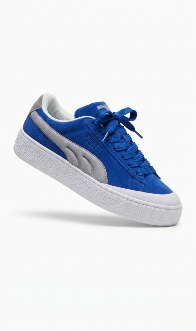 Tenis Urbanas Puma Suede Azul/Gris - Estilo Retro Premium