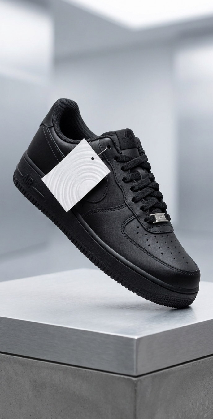 Tenis Urbanas Air Force 1 Negras Total - Clásico