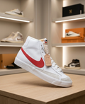 Tenis Urbanas Tipo Bota Blancas con Rojo