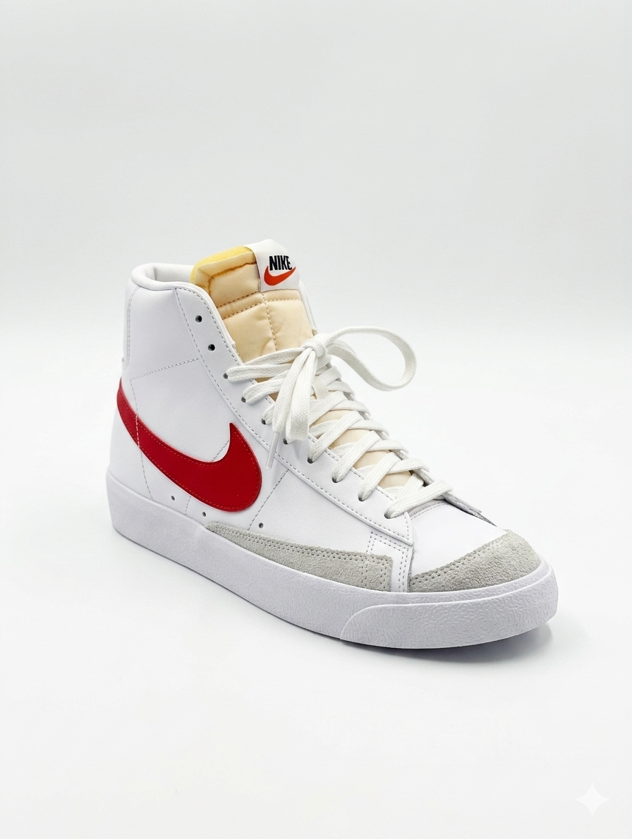 Tenis Urbanas Tipo Bota Blancas con Rojo