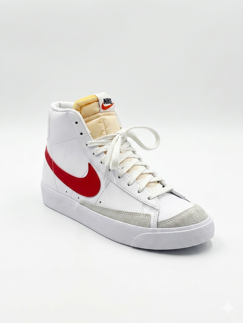 Tenis Urbanas Tipo Bota Blancas con Rojo